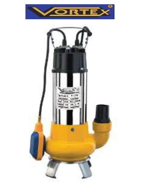 Vortex VX 200 M   2Hp 220V  Pis Su Foseptik Parçalayıcılı  Açık Vortex Fanlı Dalgıç Pompa