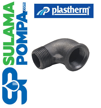 PLASTHERM 1'' SİYAH KUYRUKLU DİRSEK