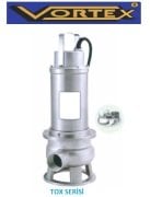 VORTEX TOX 30-50 İnox 304 T   3 Hp 380V  Komple Paslanmaz Çelik Gövdeli Parçalayıcılı Pis Su Foseptik Pompa  (Çelik Fanlı)