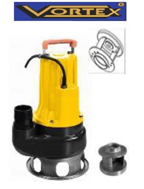 VORTEX VMCM 30 T  3HP 380V PASLANMAZ ÇELİK FANLI DÖKÜM GÖVDELİ PİS SU ASİDE DAYANIKLI KEÇELİ DALGIÇ POMPA