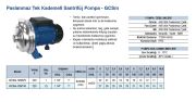 Grandfar GCSm 120/110  1.5Hp 220V  Paslanmaz Çelik Gövdeli Tek Kademeli Santrifüj Pompa