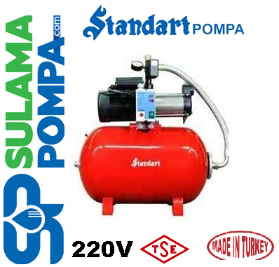STANDART SBM 90/5 3.HP 220V 50 LT TANKLI YATIK TANKLI PAKET HİDROFOR