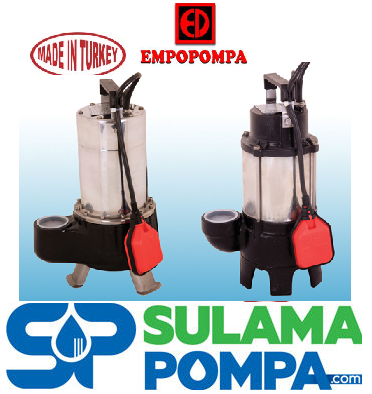 EMPO SU AYGIRI 100  1.2 HP 220V AÇIK FANLI PİS SU FOSEPTİK DALGIÇ POMPA