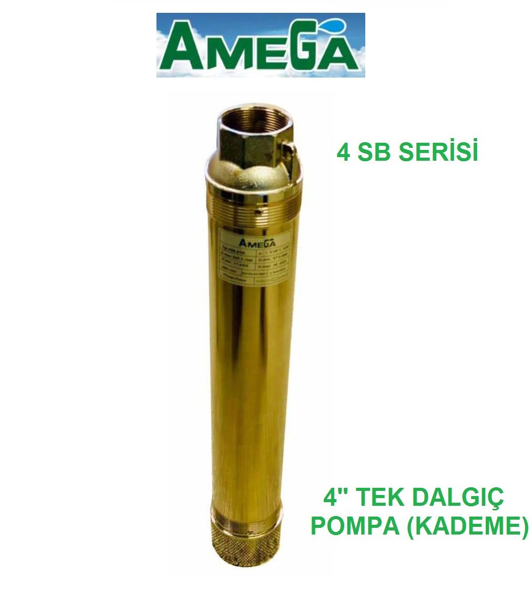 Amega 4 SB 6/20  3Hp  4\'\' Noril Fanlı Derin Kuyu Çıplak Tek Dalgıç Pompa (Pompa Kademe)