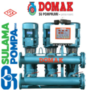 DOMAK KPDR40‐5TÜ 3x15 HP 380V PİK DÖKÜM GÖVDELİ ÜÇ POMPALI HİDROFOR (PANOLU)