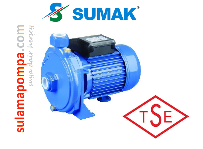 SUMAK SM100-P 1.HP PASLANMAZ BRONZ ÇARKLI SANTRİFÜJ POMPA