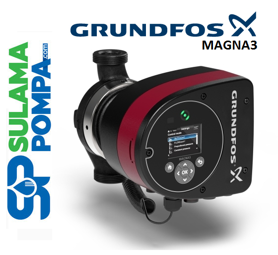 GRUNDFOS MAGNA3 25-40 180 mm DN25 PN10 TEKLİ TİP DİŞLİ BAĞLANTILI FREKANS KONVERTÖRLÜ POMPA-97924244