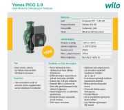 Wilo Yonos PICO1.0 15/1-6  Dişli Frekans Kontrollü Islak Rotorlu Sirkülasyon Pompası