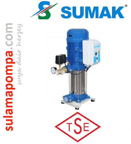 SUMAK SHT12A 400/7 4,HP 380W DÜŞEY MİLLİ KADEMELİ HİDROFOR