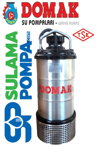 DOMAK ASG3407 7,5 HP 380V PASLANMAZ ÇELİK GÖVDELİ ATIK SU DALGIÇ POMPA