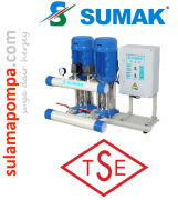 SUMAK SHT6B 180/10 2X1,8 HP 380V ÇİFT POMPALI DÜŞEY MİLLİ KADEMELİ HİDROFOR