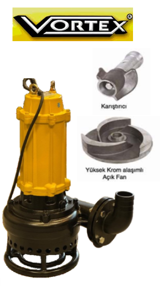 Vortex Eco KRS 47 10Hp 1450d/d Karıştırıcılı Çamur Dalgıç Pompa