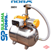 NORM NBY 2108 T-50 1.5 HP 380V 50 LT TANKLI YATAY POMPALI TAM OTOMATİK PAKET HİDROFOR