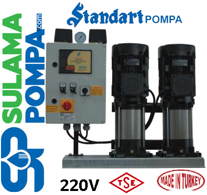 STANDART TH 2xSBM V 90/4 2.HP 220V ÇİFT POMPALI MONOFAZE TAM OTOMATİK HİDROFOR