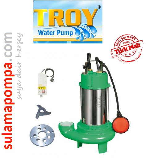 TROY HDBM 1800/2 PASLANMAZ GÖVDELİ BIÇAKLI FOSEPTİK DALGIÇ POMPA