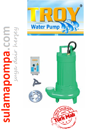 TROY HDBT 3000 380W PASLANMAZ GÖVDELİ BIÇAKLI FOSEPTİK DALGIÇ POMPA