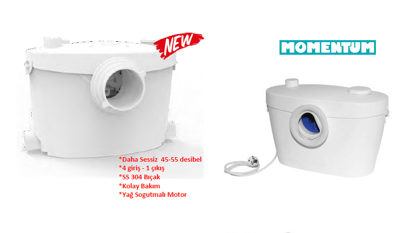 MOMENTUM H400-S 400W- HAZNELİ PARÇALAYICI BIÇAKLI WC ÖĞÜTÜCÜ 1 WC + 4 ÜNİTE