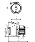 Sumak SMINOX100J-T  1Hp 380V  Paslanmaz Kendinden Emişli Jet Pompa