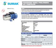Sumak SMINOX150J 1Hp 220V  Paslanmaz Kendinden Emişli Jet Pompa